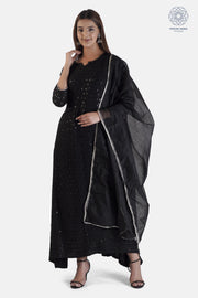 Premium Black Chikankari Anarkali Suit with Dupatta