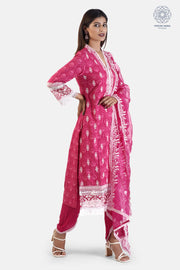 Pink Heavy Rayon Thread Work Embroidered Salwar Suit Set